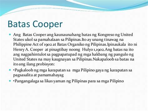 Ang Batas Cooper o mas kilala sa .